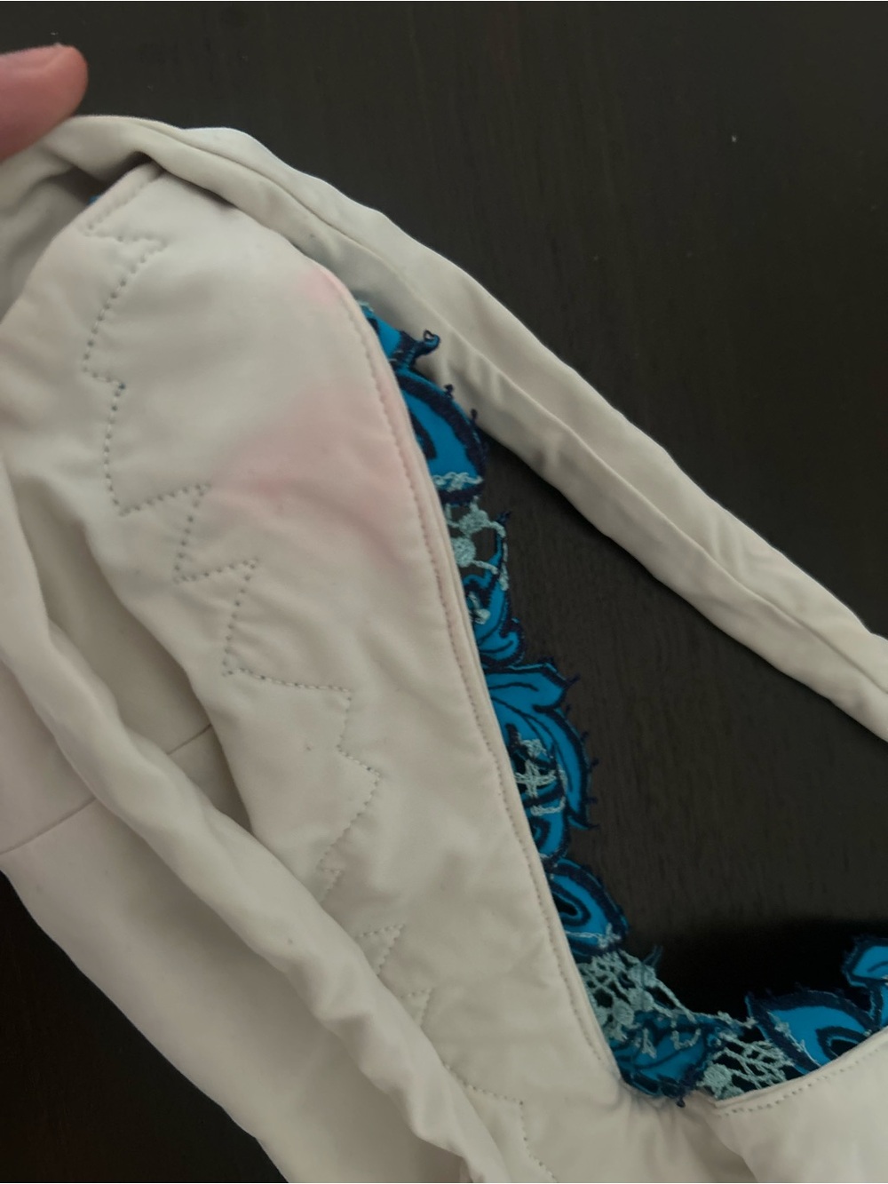 Blue Life White One-Piece Swimsuit with Blue Floral Appliqué - Picture 3 of 4